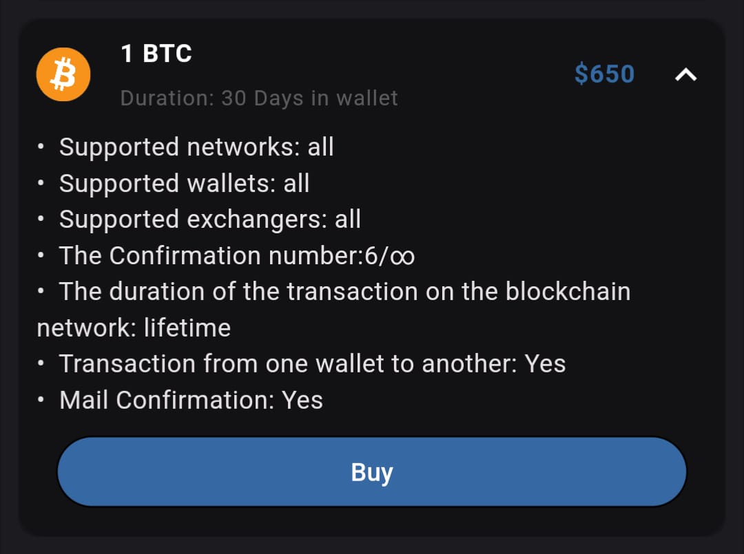 Flash BTC sender generates flash BTC that last up to 60days in destination Wallet . Sends Flash BTC and Flash USDT